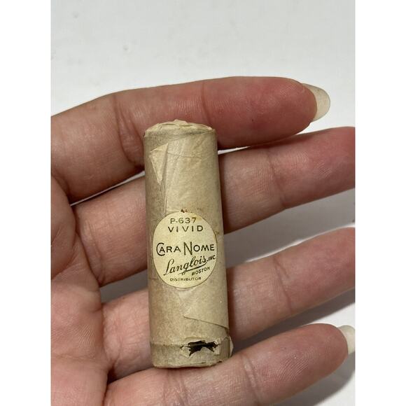 CARA NOME LIPSTICK IN Original Wrap 1950’s LANGLOIS Vivid P-637 Vintage RARE - Picture 2 of 4